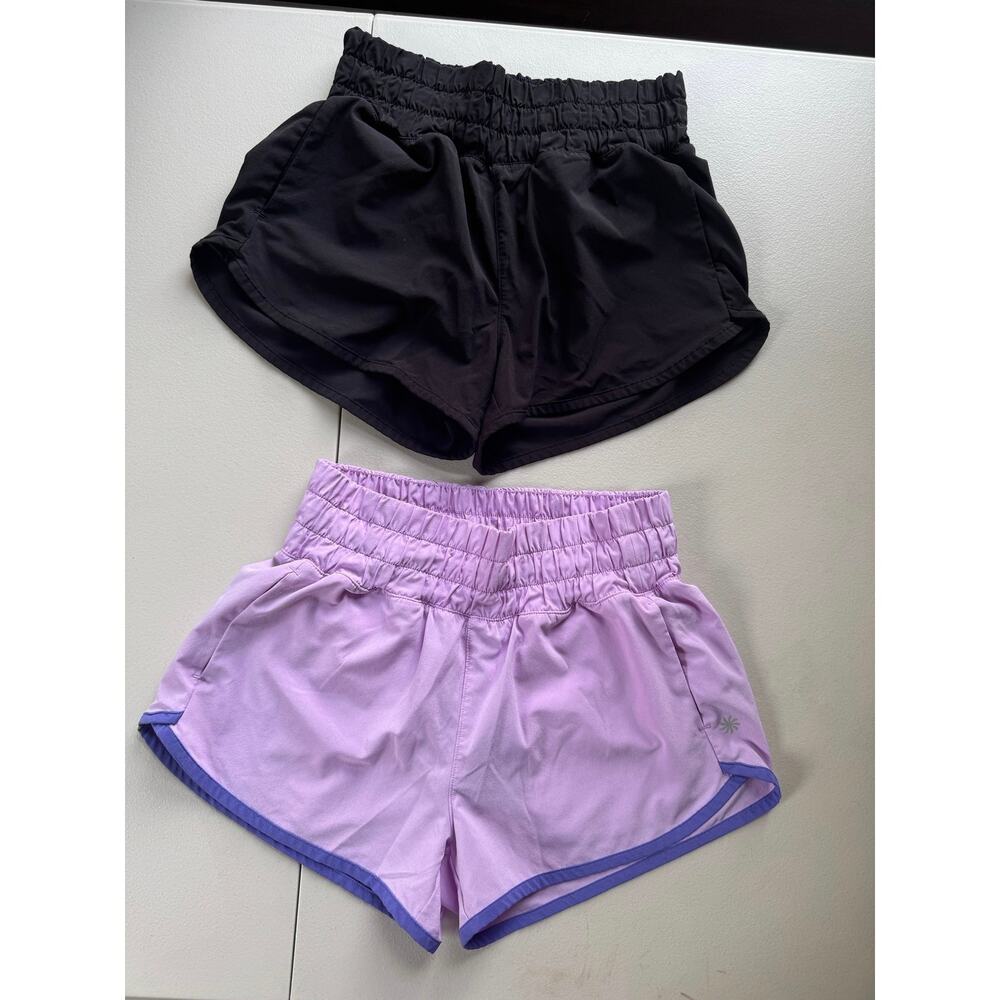 Athleta Girl Run Free 2.5" Short bundle purple and black size 8/10
